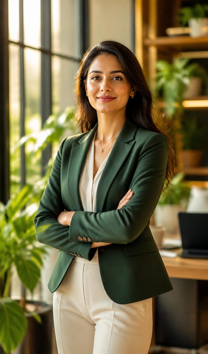 A working professional feeling calm, clear and energised
